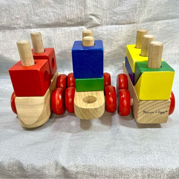 Melissa & Doug Classic Toy Wooden Stacking Train Set - Picture 3 of 9